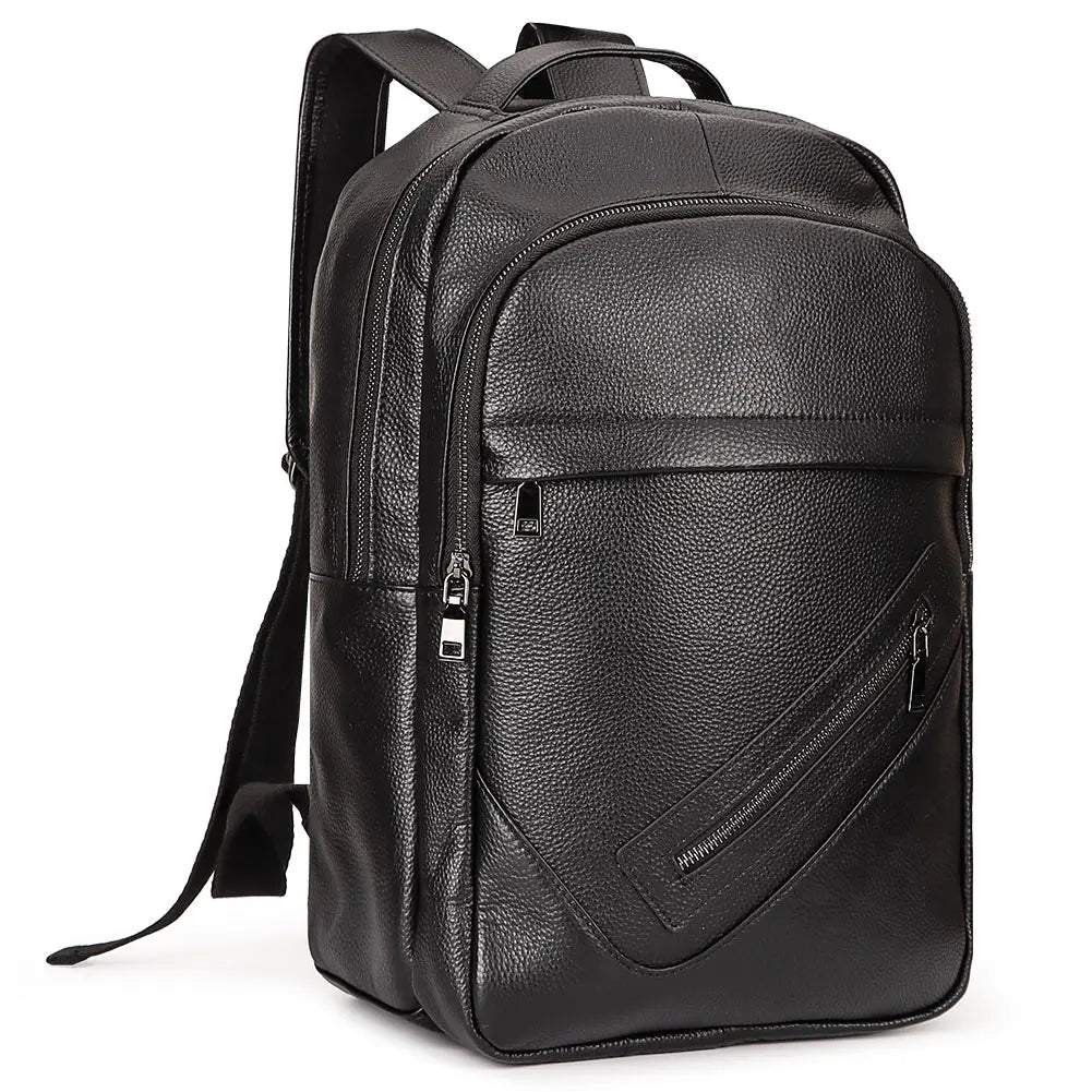 HUMERPAUL Custom logo Genuine Leather Sport Backpack Business Male Laptop Back Pack Bag Multifunction Lightweight School Bagpack