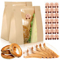 Wholesale Brown Food Grade Durable Bakery Toast Bread Loaf Pastry Snack Packaging Kraft Paper Bags with Clear Front Window