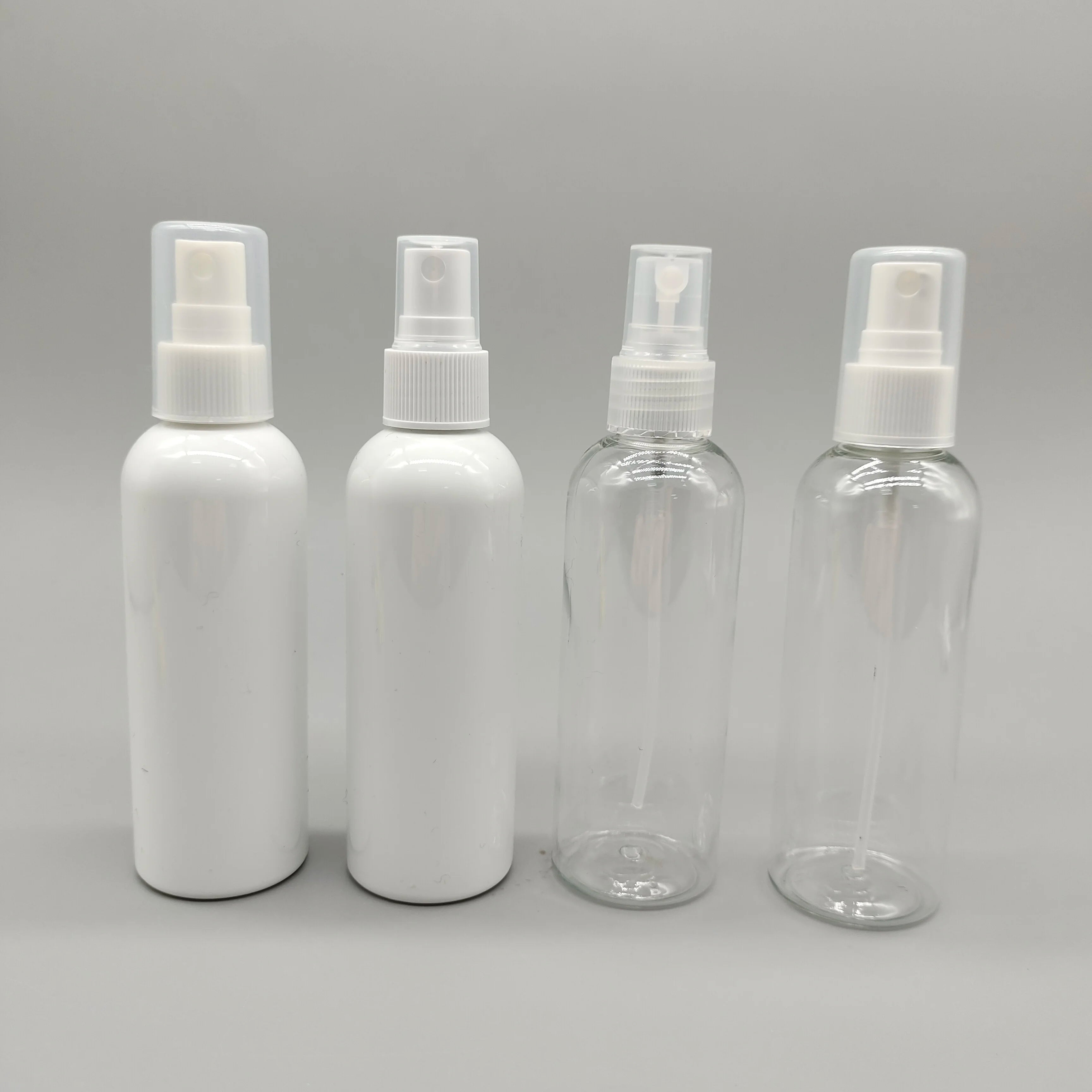100ml PET Mist Spray Bottle with Pump Sprayer for Skin Care Serum Lotion & Shampoo Custom Screen Printing Round Shape