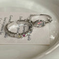 INS Hot Fashion Pure 925 Sterling Silver Colored CZ Zirconia Opal Finger Rings for Women Girls Jewelry
