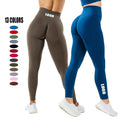 New Women Girls Custom High Waist Soft Comfort Yoga Pants Stretch Seamless Scrunch Butt Logo Fitness Leggings