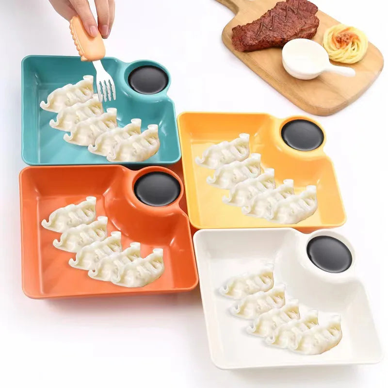 Wholesale Food Grade Canteen Japanese Style Dumpling Plate Dish with Vinegar Sushi Dim Sum Fries Plate for Snack Plate