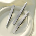 Ultra -slim Slanted Tweezers Professional Stainless Steel Eyebrow Facial Hair Removal Tweezers with Ultra Precision