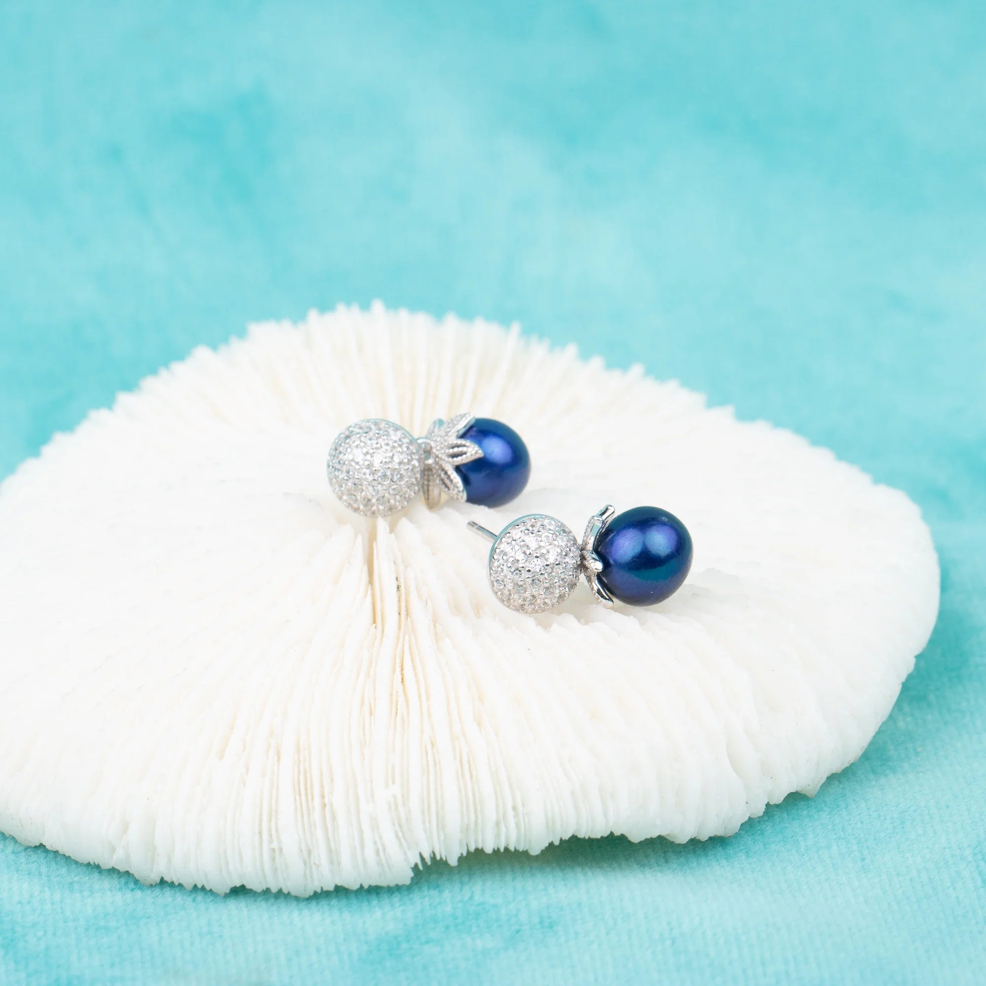 E030622 S925 Pearl Earring 925 Sterling Silver DIY 7-8mm Natural Freshwater Pearl Stud Earring for Women