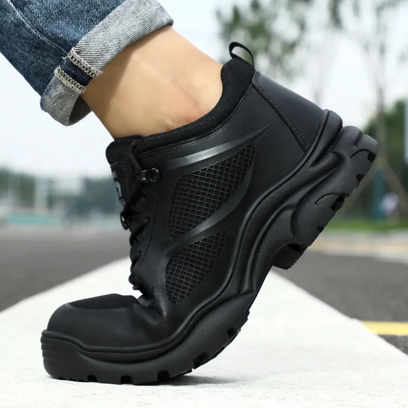 GUYISA New Men's Steel Toe Safety Shoes Lightweight Work and Outdoor Mountaineering Shoes with KPU Upper for Autumn and Wint