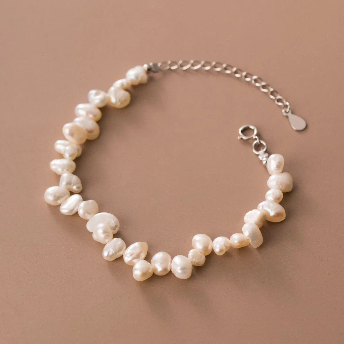 Fine Jewelry Bracelets 925 Sterling Silver Baroque Pearls Small Bead Gold Plated Friendship Bracelets Women Luxury