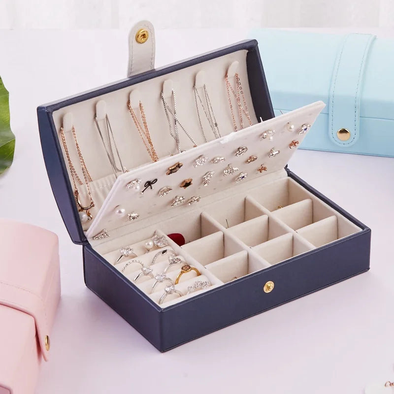 A1 Custom Logo Small Travel Jewelry Box Lady   Earring Jewellery Box Travel Jewelry Organizer Joyero Organizador