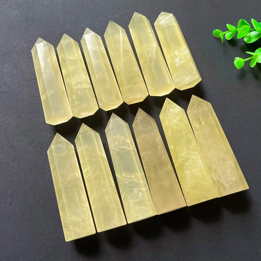 Wholesale Quartz Tower Healing Gemstone Gifts Lemon Citrine Crystal Point