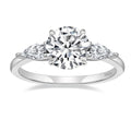OAHLAN 2CT 925 Sterling Silver Engagement Rings for Women Round Cut 3-Stone Promise Rings Cubic Zirconia CZ Wedding Bands