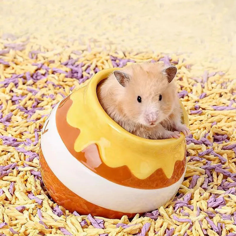 2025 New Honey Pot Ceramic Hamster House Ceramic Hamster Bath Tub Pet Products