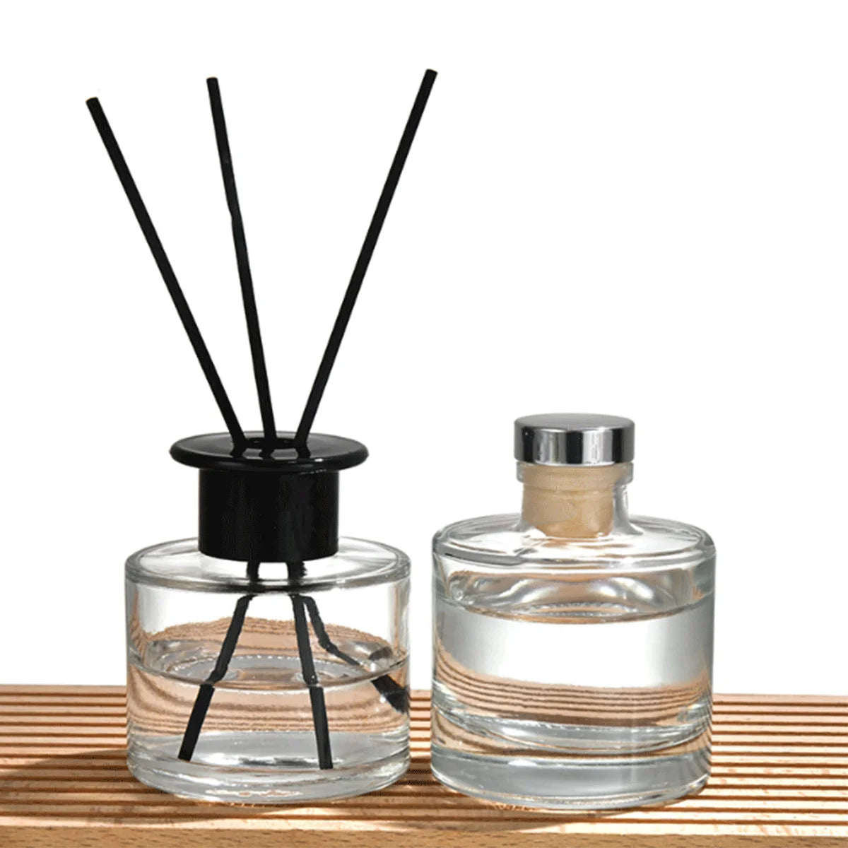 Hot Sale Empty Round Aroma Reed Glass Bottle 50ml 100ml 150ml Reed Diffuser Bottle Aromatherapy Diffuser With Stopper