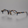 OEM ODM Shenzhen High-quality Semi-rimless Circular Acetate Eyewear Italy Japan Eyeglass Frame Acetate Frame Retro Small Round