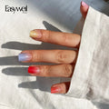Easywell New Fashion 30Pcs Short Square Soft Gel Gradient Nails Luxury Acrylic Full Cover Glossy Nails Press on Tips Wholesale