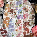3pcs/pack PET Tape Flower Poetry Series Stamping Flowers Handbook Decoration Material Stickers