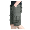 Men 100% Cotton Canvas Outdoor Tactical Short Pants Sport Fans Hiking Hunting Multi Pockets Safari Cargo Short