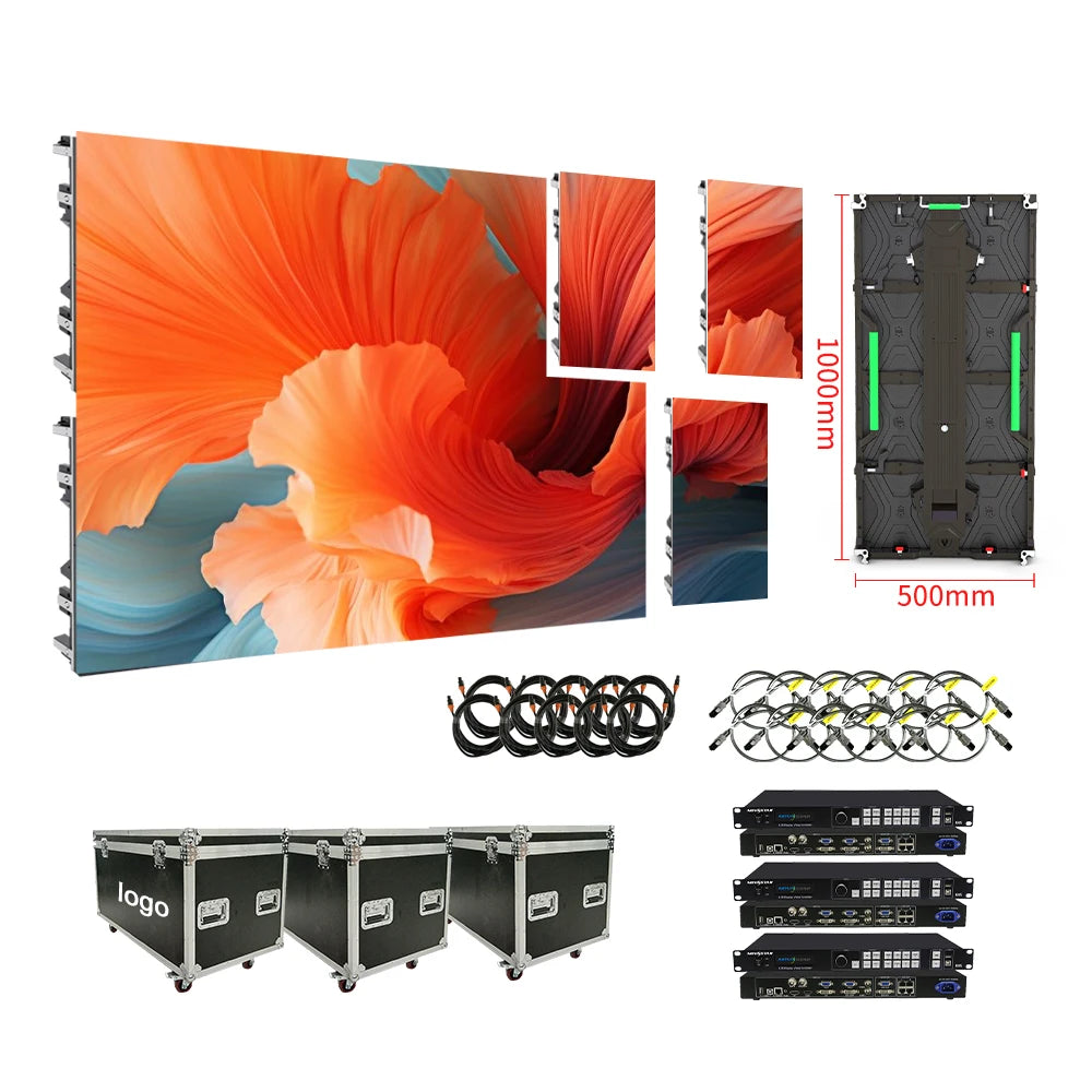 RAYBO Outdoor Rental LED Display P3.91 a High-Definition High-Brightness LED Video Wall for Outdoor Performance Events.