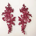Classic Multicolor Wedding Dress Accessories Embroidery Lace Mirrored Flower Patch