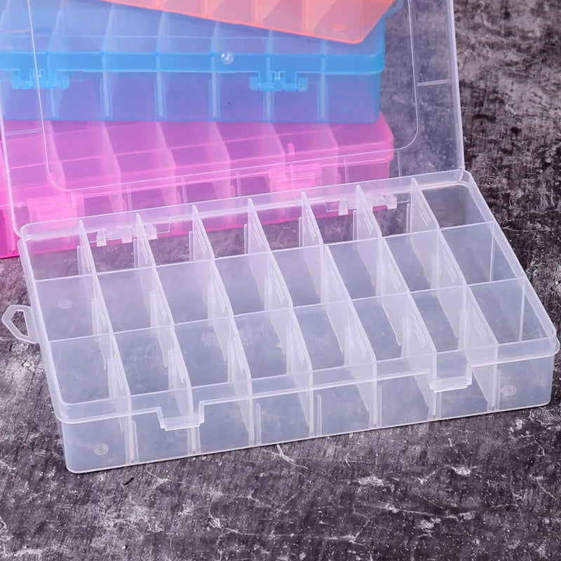 Wholesale 24 Grids Plastic Fishing Lure Bait Hook Tackle Tool Storage Box