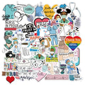 50Pcs International Nurses Day Stickers Decorative Label for Luggage Laptop Guitar Notebook Skateboard PVC Waterproof Sticker