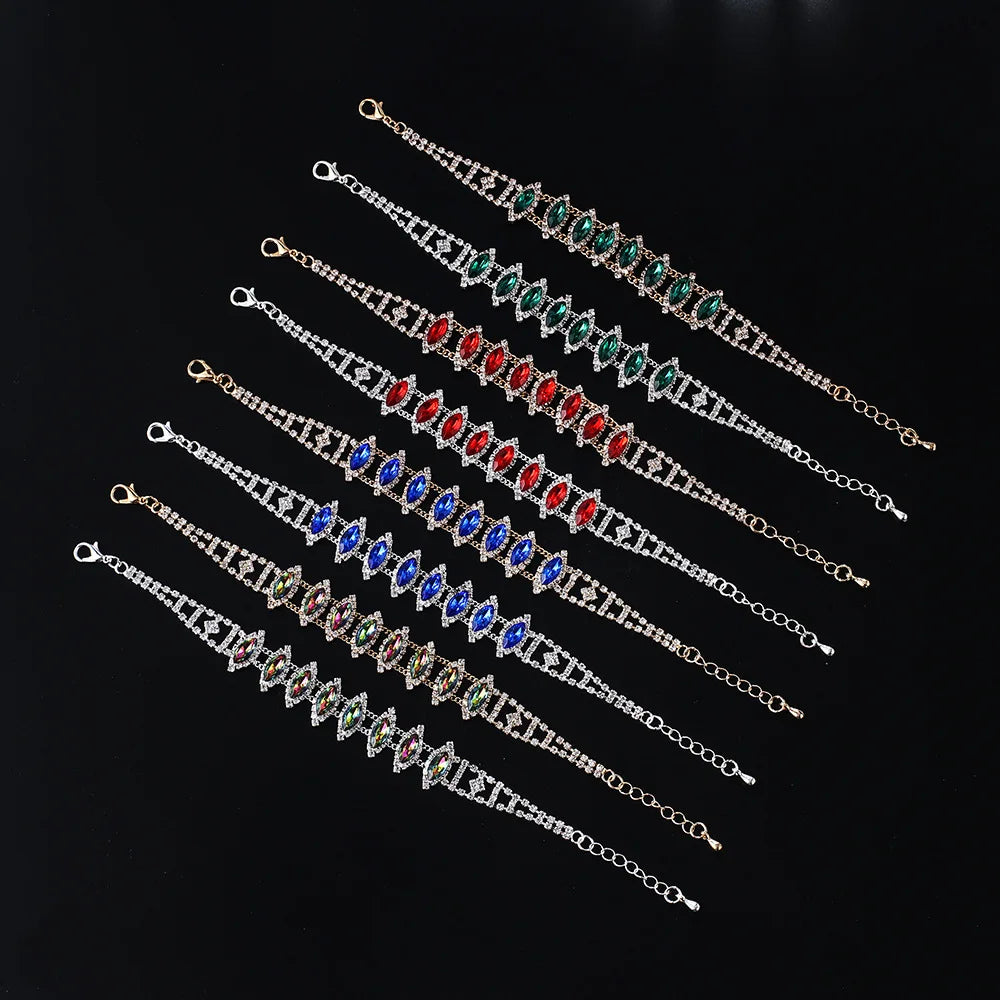 2025 Crystal Charm Adjustable Cubic Zircon Diamond Bangles Tennis Bracelet Women