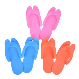 12 Pair Set Random Color Disposable Travel Hotel Pedicure Use Anti-Slip EVA Slippers for Foot Flip Flop Salon Nail Beauty Spa