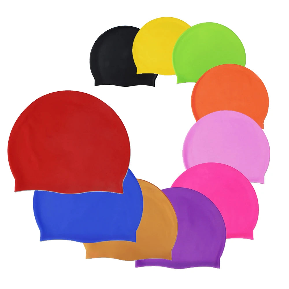 Made in China Private Label Manufacturers 100% Custom Logo Print Silicone Bath Swim Cap Silicone Multi-color Swimming Cap