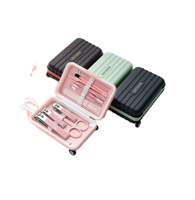 12pcs Luggage Beauty  Easy Take Suitcase Nail Clippers Set Girls Manicure Set Nail Clipper Nipperr