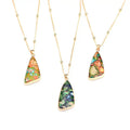 Hot Sale Hawaiian Summer Gemstone Necklace Jewelry Sediment Jasper Triangle Pendant Necklace