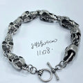 BMZ Best Quality 316L Stainless Steel Skeleton Link Bracelet 20-22mm Length Skull Carving Gift for Humans