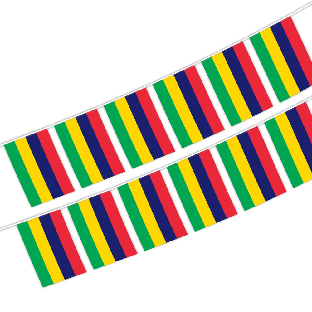 Wholesale 5.5x8 Inches Mauritius String Bunting Flags Indoor and Outdoor Display Accessories 20pcs/set