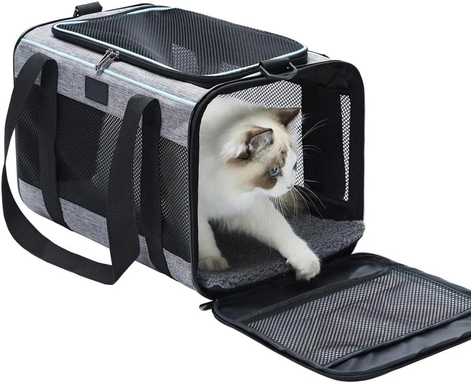 Portable Pet Carrier Cat Bag Backpack Foldable Handheld Outdoor for Small Pets