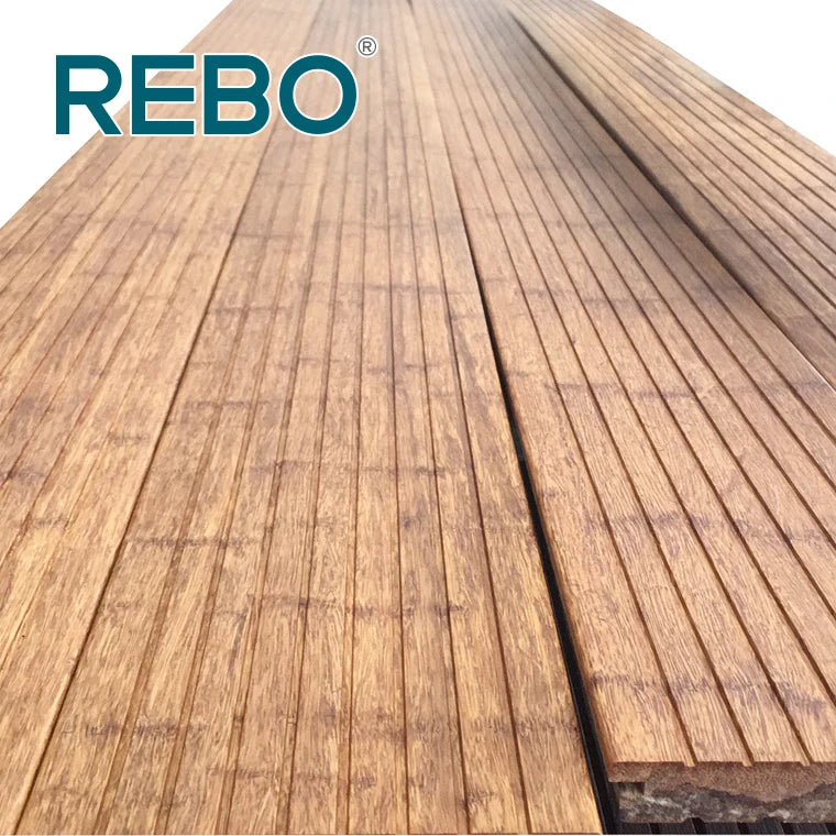 Modern Style Carbonized Bamboo Building Material Terrace Flooring Smooth Waterproof Outdoor Click Installation