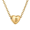Hot Selling 18k Gold Plated Heart Pendant Stainless Steel Personalized Custom Letter Initial Necklace Women Gift