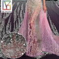 Wholesale Luxury Beaded Sequin Fabrics Lace Fabric for Evening Dress Bridal Embroidery Dress Beads Lace Fabric