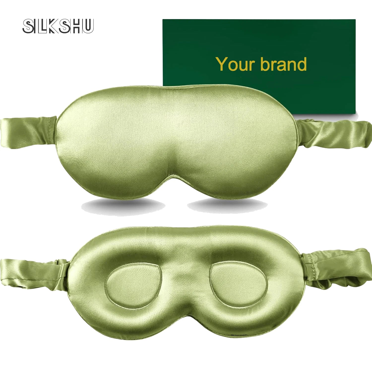 100% Pure Mulberry 22 Momme Silk Sleep Mask 3D Contoured Cup Eye Mask Soft Breathable Blindfold Adjustable Eye Cover
