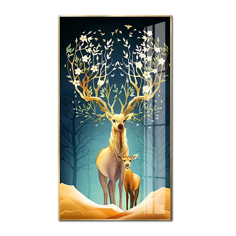 Modern Luxury Animal Still Life Wall Art Printed on Canvas with Aluminum Alloy Frame Customizable Size for Home or Gift