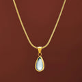 Minimalist Advanced Jewelry 18k Gold Plated Stainless Steel Water Drop Blue Ocean Pendant Necklace