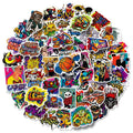 50Pcs Colorful Cool Trend Graffiti Stickers for Girl Boy Skateboard Popular Fashion Vinyl Hip Hop Stickers