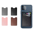 Custom Minimalism PU Leather Cellphone Adhesive Slim Credit Card Holder with 3 Cards Capacity No Closure