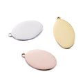 Wholesale Beaded Oval Pendant for Jewelry Making 12*16MM Gold Rose Tiny Oval Charms Accessories DIY Necklace and Bracelet