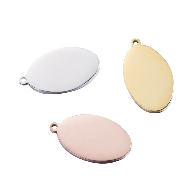 Wholesale Beaded Oval Pendant for Jewelry Making 12*16MM Gold Rose Tiny Oval Charms Accessories DIY Necklace and Bracelet