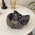 Ladies Butterfly Houndstooth Knot Headbands for Girls Wide Plaid Hairbands Hair Hoop Hair Accessories