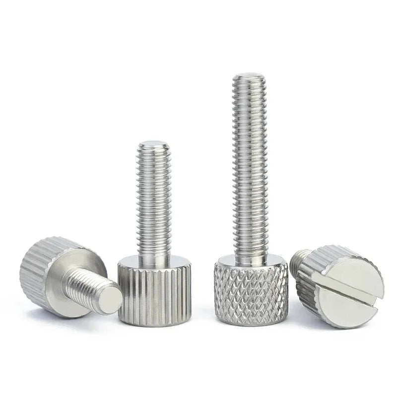 M2 - M6 Stainless Steel 304 Flat Small Slotted Head Thumb Screws Hand Tighten Knurled Screw