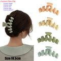 Custom Color Logo Design 11.5cm Big Solid Color Wavy Claw Clips Plastic Hair Clamp Large Matte Hair Claw Clips