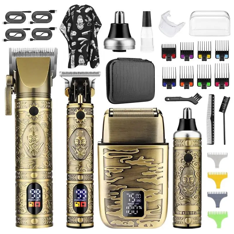 Fnctopgee 740 Kit NEW Hair Clippers Professional Hair Trimmer Nose Trimmer Men's Shaver Set with All Metal Body Hair Clipper