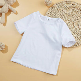 Solf Touch Dye Sublimation Blanks Kids White Polyester Sublimation t Shirt for Sublimation Printing