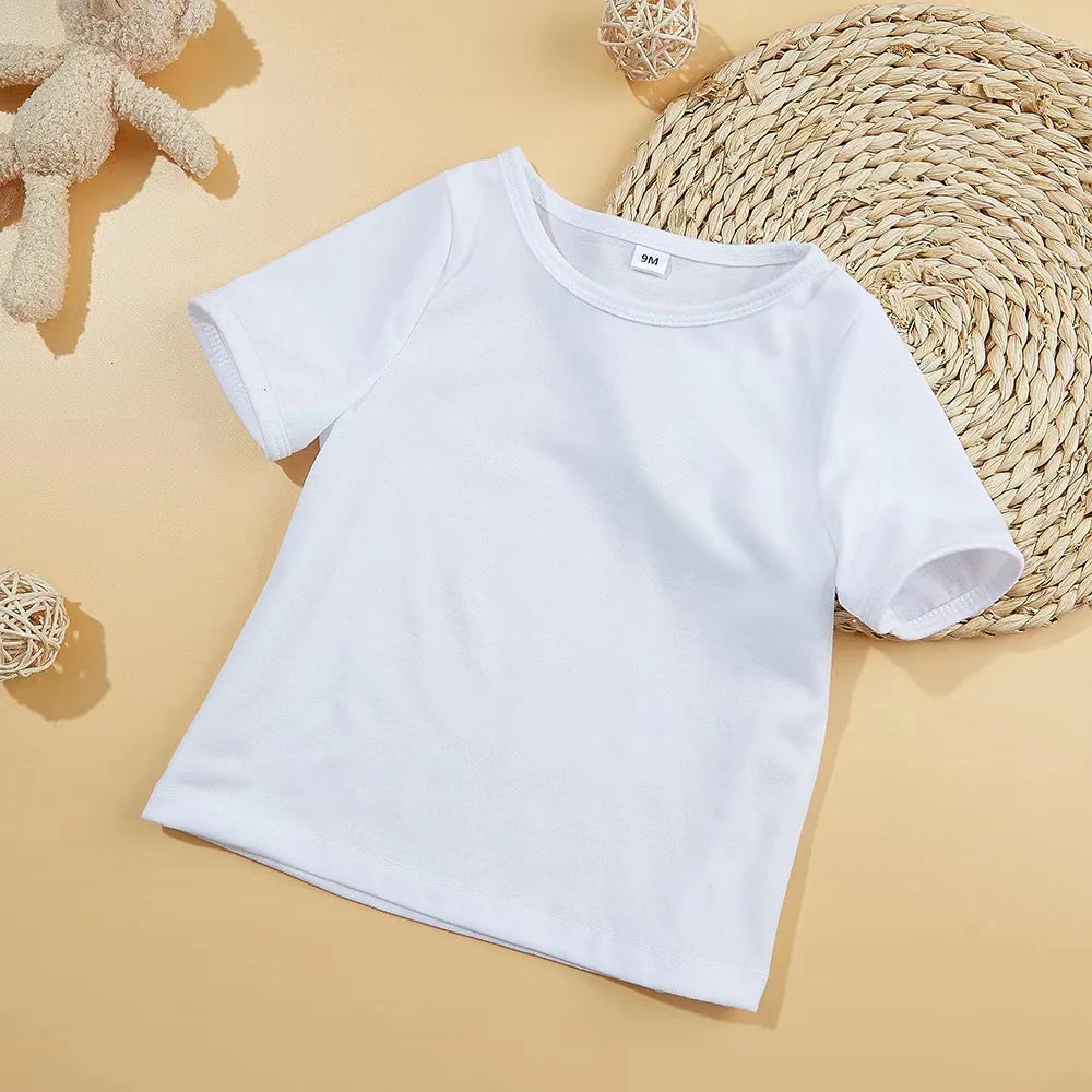 Solf Touch Dye Sublimation Blanks Kids White Polyester Sublimation t Shirt for Sublimation Printing