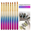 8 Style Nail Art Metal Gradient French Smile Moon Irregular Brush Acrylic Polish UV Gel Extension Manicure Tools