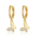 2024 Earrings Trendy 925 Sterling Silver Asimetrik Butterfly Earrings Set Luxury Diamond Gold Plated Hoop Earrings for Women