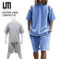 OEM ODM Summer New Men's 2-Piece Set Plus Size Loose Casual Sports Suit Short Sleeve T-Shirt & Shorts Wholesale Comfortable